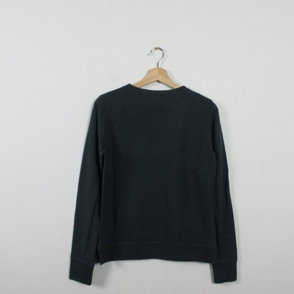 Club Monaco Womens Cashmere 100% M Dark Green Zip Sweater Top Luxury 206 - Picture 2 of 10